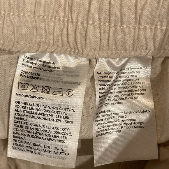 H&M linen blend tan slacks, size small - Picture 6 of 6